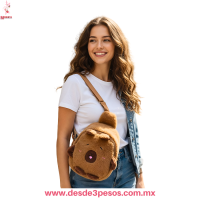 Mariconera /bolsa de Peluche con forma de Capibara con Cierre 27 x 18 cm E-619