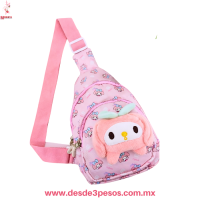 Mariconera Infantil dos Diviciones con cierres y broche de peluche figura de personaje Y-177 22 X 16 cm 