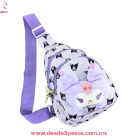 Mariconera Infantil dos Diviciones con cierres y broche de peluche figura de personaje Y-177 22 X 16 cm 