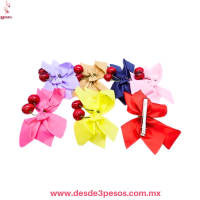 Moño en colores con Pico de Garza y Cerezas 12 x 8 cm. 25J-27
