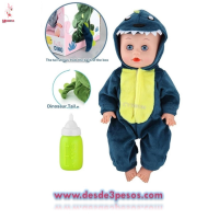 Nenuco DINO hello en caja 11 sonido diferentes pilas incluidas y mamila 29 x 16cm. 