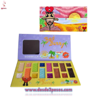 Paleta Favor Beauty con 16 tonos de sombras en color mate y glitter incluye espejo , 22 x 10cm. 