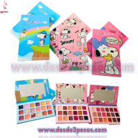 Paleta de Sombras FAVOR BEAUTY SNOOPY 18 Tonos Matte y glitter 4 presentaciones 21 x 16.5 cm. 