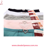 Panty Algodón con detalle Corazon al frente en talla Juvenil 14- 18 y colores surtidos DH2459