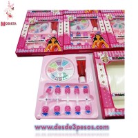 Paq. c/12 Estuche de uÃƒÂ±as carrusel con  decoracion para niÃƒÂ±a 
