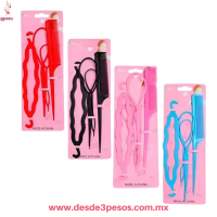 Paquete con 12 Bolsas con 4 pzas de Peina Facil  en 6 colores 