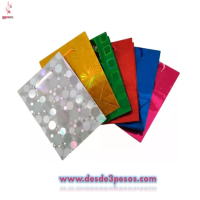 Paquete con 12 Bolsas de Holograma EXTRA GRANDE en varios colores  30 x 40 cm 