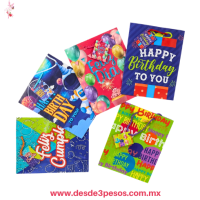 Paquete con 12 Bolsas de Regalo EXTRA GRANDE de FELIZ CUMPLEAÑOS en Papel Delgado 33 x 27 cm X-935