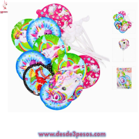 Paquete con 12 Globos Autoinflables con Figura de Unicornio con Base 11.5 cm. De diametro 