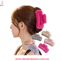 Paquete con 12 Pinzas Rectangulares forradas de peluche en colores 11 x 6 cm. P26-1