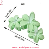 Paquete con 12 Pinzas decorada con 3 Flores Colores Pastel matte 10x6cm. QHP-F358