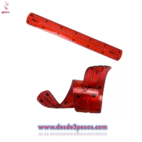Paquete con 12 Regla Flexible Transparente en 4 colores 30 cms.