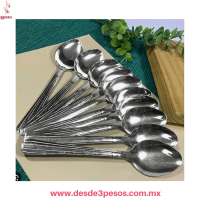 Paquete con 12 cucharas metalicas 