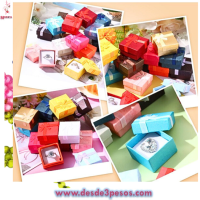 Paquete con 24 Cajas de Regalo Para Anillo en colores 5 x 4.5cm.