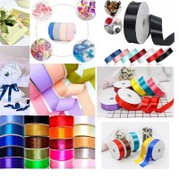 Paquete con 6 Rollos de Liston Satinado 2.5 cm de ancho x 24  metros en color como en foto  