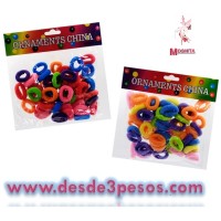 Paquete de 12 Bolsas con 36 MINI DONAS  de Tela de Licra en varios colores