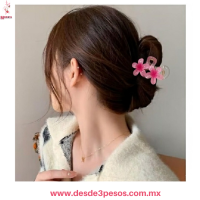 Paquete de 12 Pinzas con 2 flores en colores MATE 7 x 4cm.