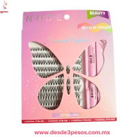 PestaÃ±as Postizas 3D BEAUTY En Grupo Seminaturales Con Pegamento Y Pinzas Caja Mariposa 200 grupos 15 x 15 cm. 