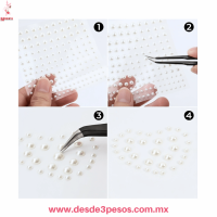 Planillas con 132 Perlas Cromadas c/u en diferentes Tamaños 19 x 12 cm MC23-P07