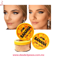 Polvo Banana Grande Traslúcido FAVOR BEAUTY 7.5 x 5 cm. Caja con 12 pza. precio por 1 pza. A03