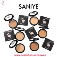 Polvo Compacto SANIYE incluye un espejo y una esponja de aplicación en la parte inferior del estuche 6 Tonos 8 cm diametro x 3 de alto R1004