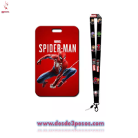 Porta Credencial Metalico,  Collar Sublimado Tapa deslizante decoracion de personajes. 11 x 8cm. Cordon 42cm.