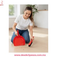 Recogedor con escoba pequeña de Plástico en colores 20 x 28 cm. Y 24 x 4 cm. 