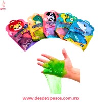 Sobre de Slime Animal Cristal en colores con glitter 23 x 16 cm. 