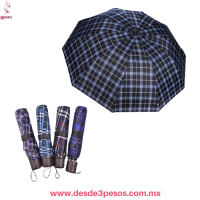 Sombrilla Plegable Tela Escocesa Compacto y AutomÃ¡tico 1 metro con 35 cm ME2T-ST
