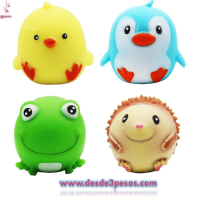 Squishi Animal 4 modelos rellenos de Masa 6 x 4.5 cm.