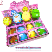 Squishi Animal 4 modelos rellenos de Masa 6 x 4.5 cm.