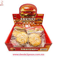 Squishi Hamburguesa Blanda Decorada 11 cm. De diametro  caja con 12 pza. precio por 1 pza. 