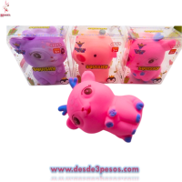 Squishi antiestres Cerdito y Reno con Relleno de masa 8.5 x 7.5 cm. Caja con 12 pza. precio por 1 pza. 