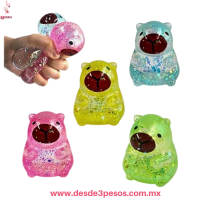 Squishy Capibara relleno de gel con diamantina  en varios colores 7cm