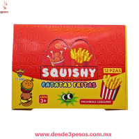 Squishy Patatas Fritas Juguete Antiestrés, Con Carita 12 X 9 cm