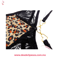 Tangas ChongKeer con diseños variados y estampados animal print y detalles de corazones dorados Unitalla varios tonos 