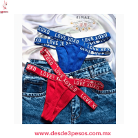 Tangas doble resorte LOVE XOXO unitalla en colores 