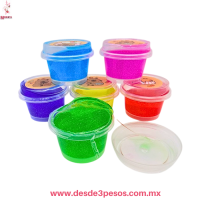 Tarro de Slime con diamantina y figura de Capibara en la tapa 6 Colores  5 x 4 cm