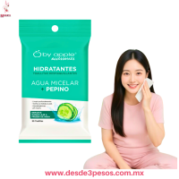 Toallitas desmaquillantes Agua Miselar PEPINO Remueve Maquillaje a Prueba de Agua 30 toallitas negras