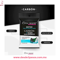 Toallitas desmaquillantes CARBON + ACIDO HIALURONICO Remueve Maquillaje a Prueba de Agua 30 toallitas negras