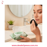 Toallitas desmaquillantes de la marca Saniye contiene 30 toallitas diseñadas con carbón activado o de bambú 17.5 X 20 cm. R2040