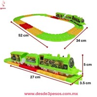 Tren de Dinosaurios Motorizado JIN TOYS, Set de Rieles Cambiables, 44x25 cm, YONG-2238