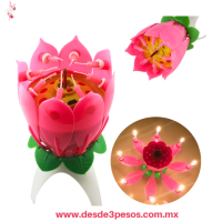 Vela Musical en forma de Flor 9 x 5 cm en varios colores 