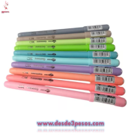 bolsa con 10 Boligrafos 10pza. Punto fino 1.0mm en colores pastel tinta ultra suave 