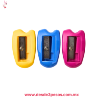paquete de 9 sacapuntas manuales de la marca MC Plastico de Colores 4.5 x 3 cm 