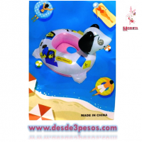  Inflable Perro Rosa Salvavidas como foto 68 x 53cm. Con agarradera y Asiento