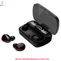 Auriculares InalÃ¡mbricos FXC M10 V5.3, con Estuche de Carga y Powers Bank 8 x 5 cm.  