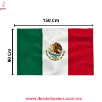 Bandera de MÃ©xico Grande 90x150 cm | Calidad Premium con Escudo y Ojillos 