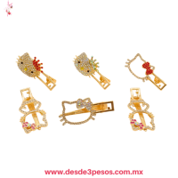 Blister Mini Pico de Garza cubierto con Pedreria decorado con Figura de Kitty 6 cm en varias figuras 