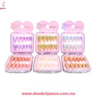 Blíster de plástico transparente con 10 Uñas Postizas Decoradas varios modelos y tamaños MC25-SN012